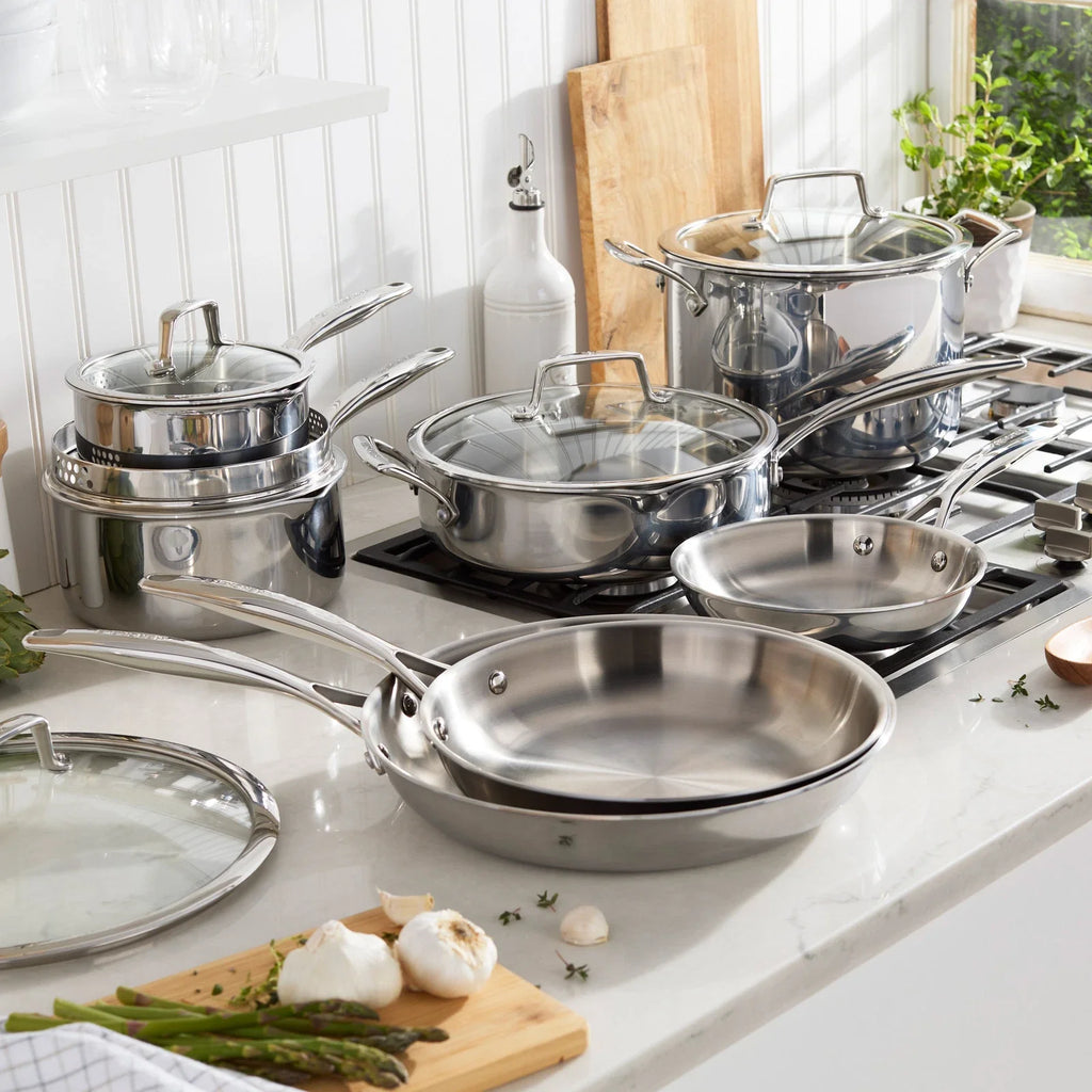 Tri-Ply Clad Stainless Steel 12-piece Cookware Set, NEW